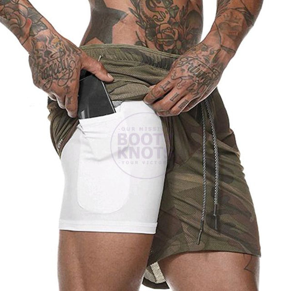 BootyKnots Mens Double Shorts